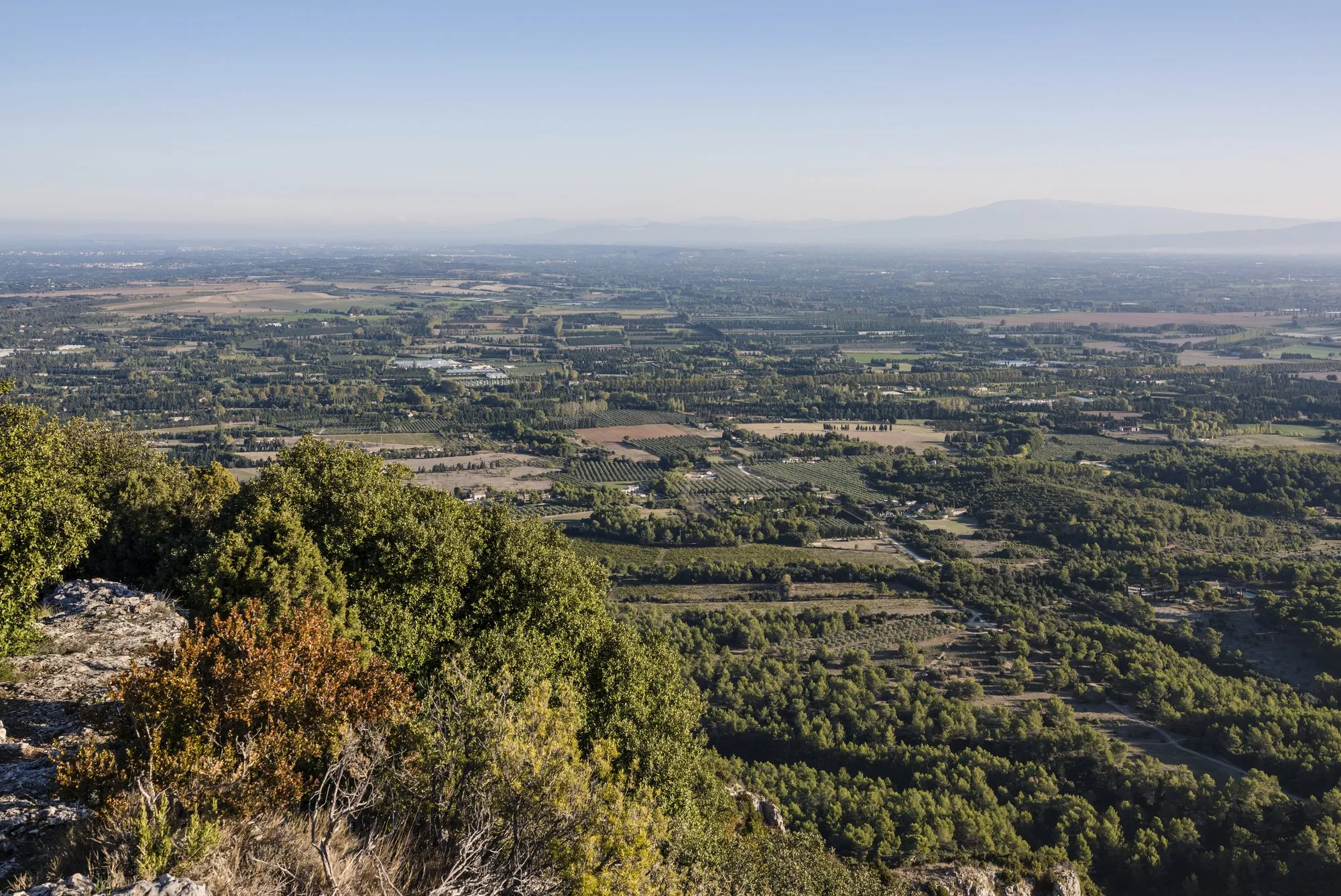 Panorama sur la garrigue et la plaine provençale depuis les hauteurs